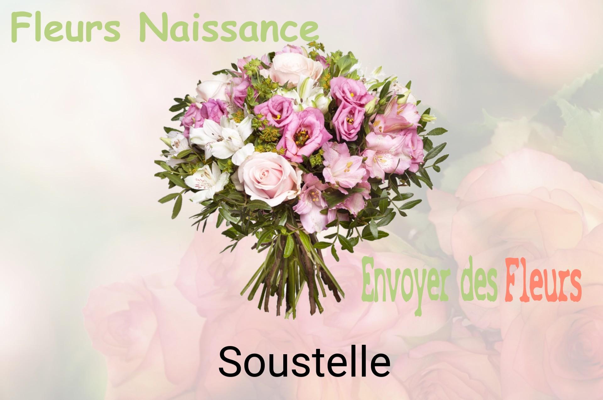 Bouquet de fleurs de naissance livré à Soustelle