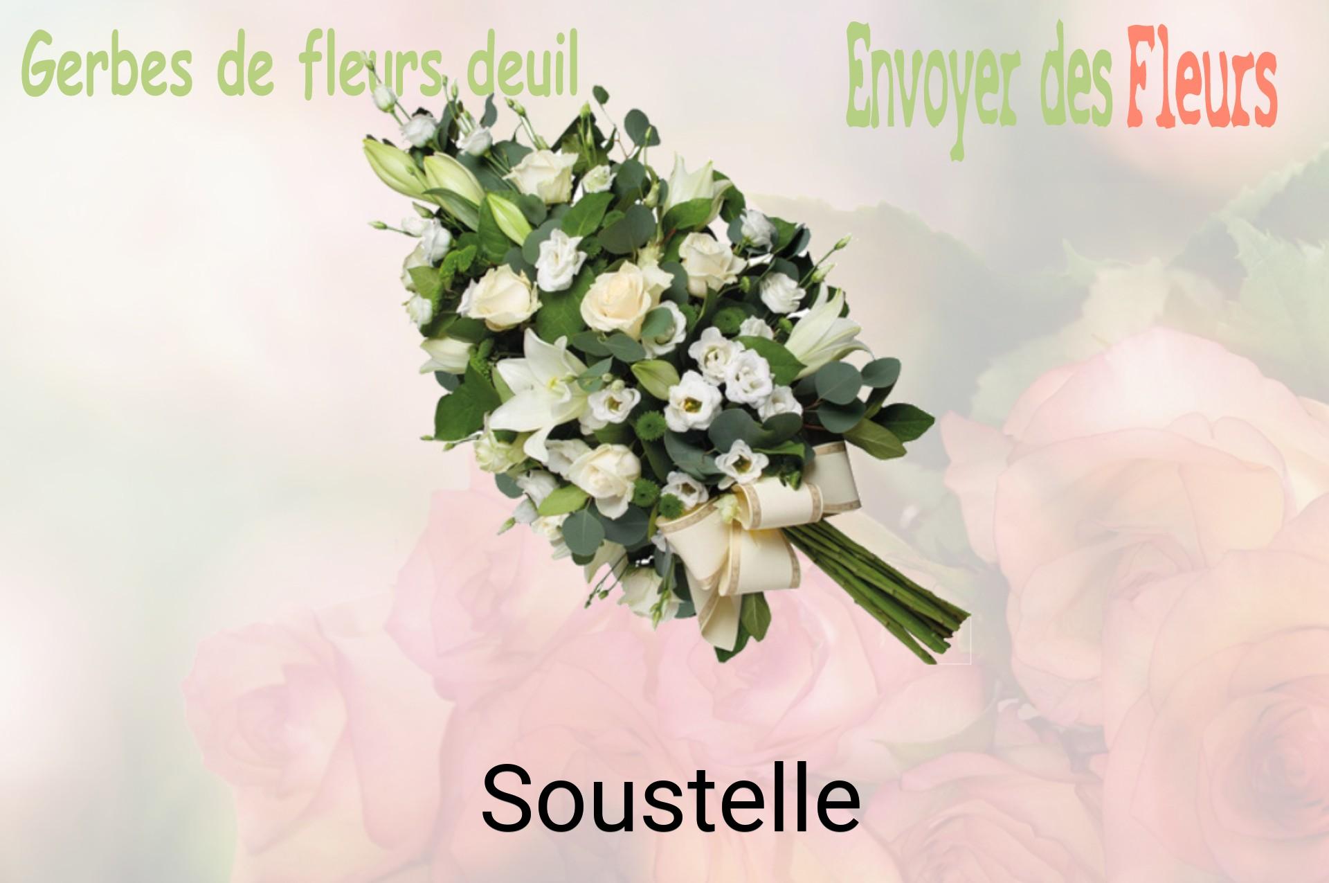 Gerbe de fleurs de deuil livrée à Soustelle